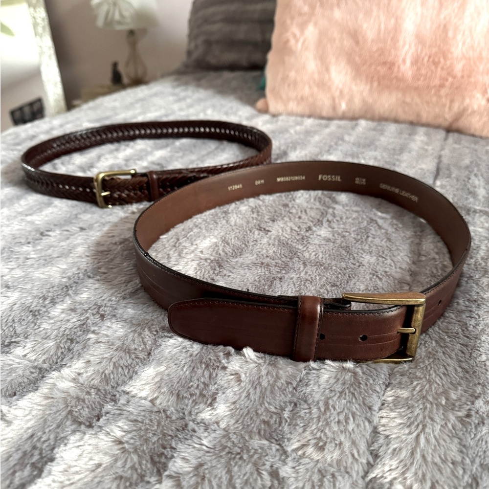 Men’s 2 Leather Belt Bundle